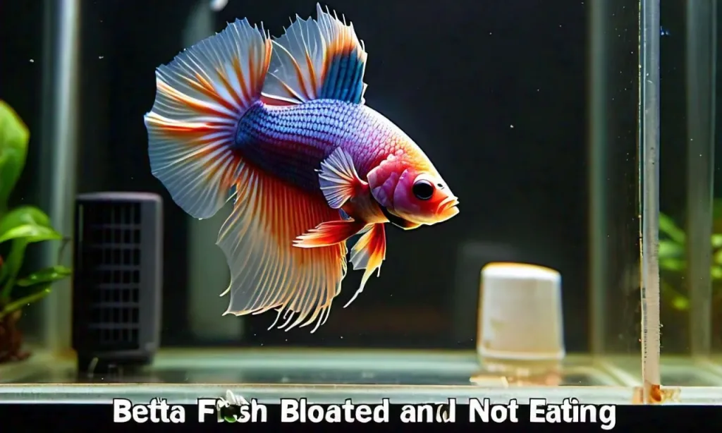 Betta Fish Bloated And Not Eating​-Text0with-betta-in-the-tank