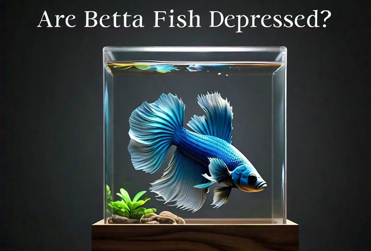 Are Betta Fish Depressed? with blue betta tank