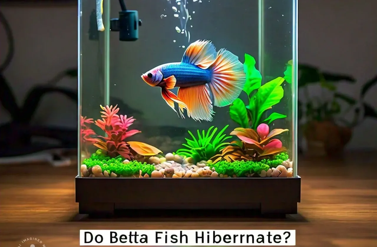 Do Betta Fish Hibernate? text with blue betta