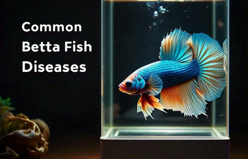 Common Betta Fish Diseases text blue betta