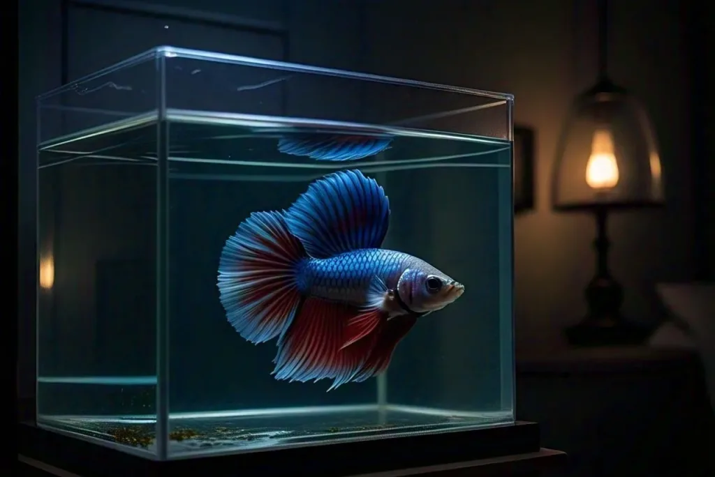 blue-betta-in-the-tank-with-blue-shade-light